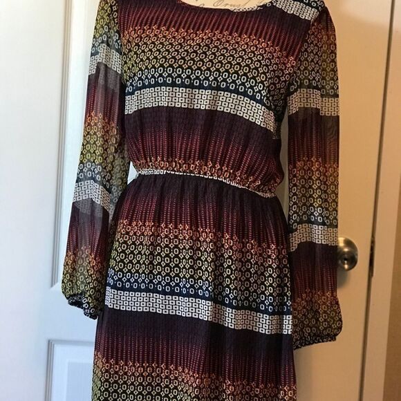 JW Style Multicolor Long Sleeve Dress Small - Picture 2 of 11
